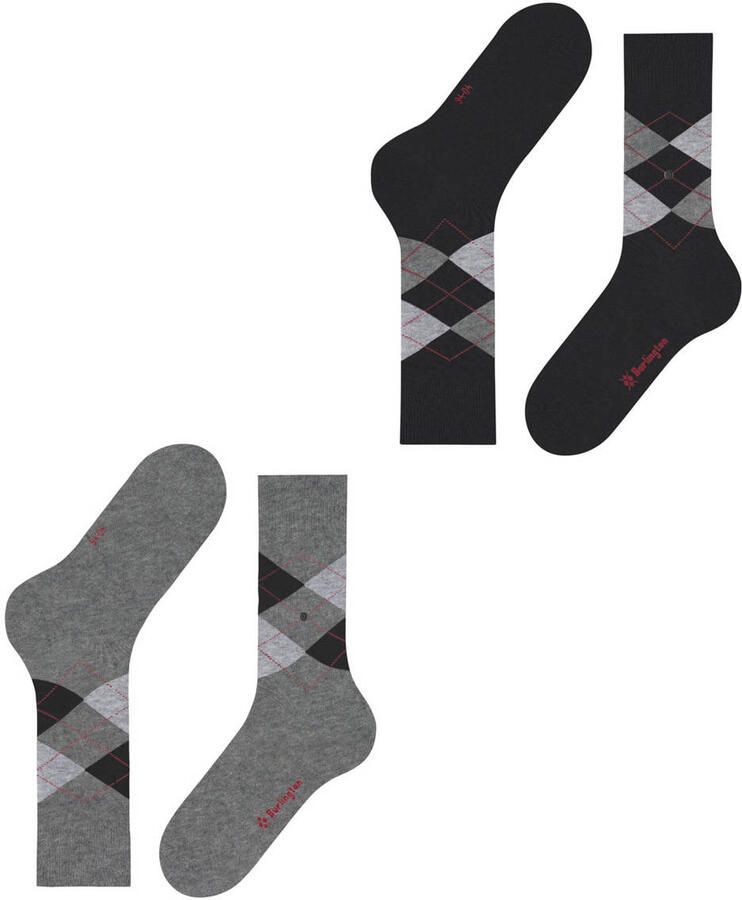 Burlington Sokken met labelapplicatie in een set van 2 paar model 'Everyday Argyle' - Foto 2