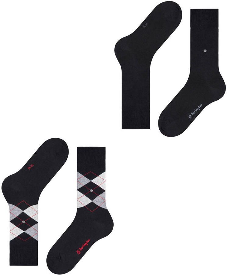 Burlington sokken Everyday Mix set van 2 zwart