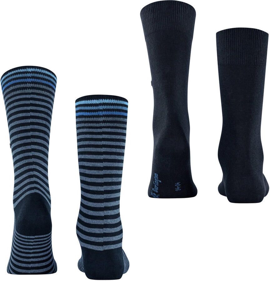 Burlington sokken Everyday Stripe donkerblauw (set van 2) - Foto 2