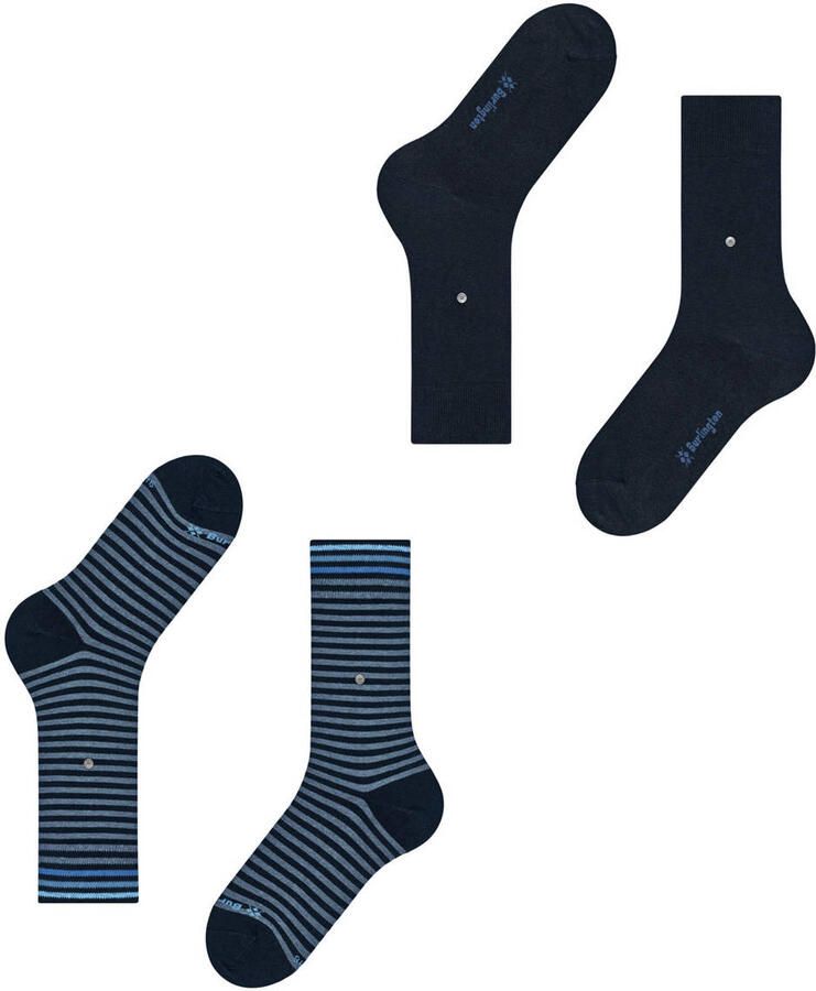 Burlington sokken Everyday Stripe set van 2 donkerblauw - Foto 2