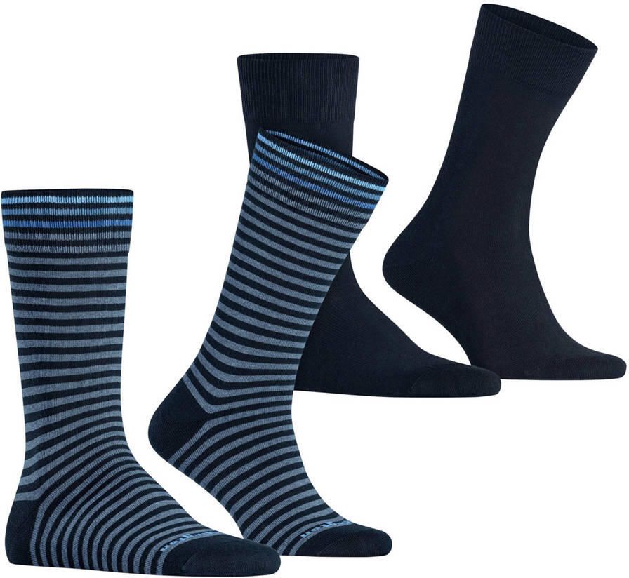 Burlington sokken Everyday Stripe set van 2 donkerblauw
