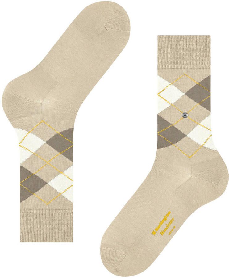 Burlington Socks Manchester Sok Ruit Lichtbeige 4840 - Foto 2