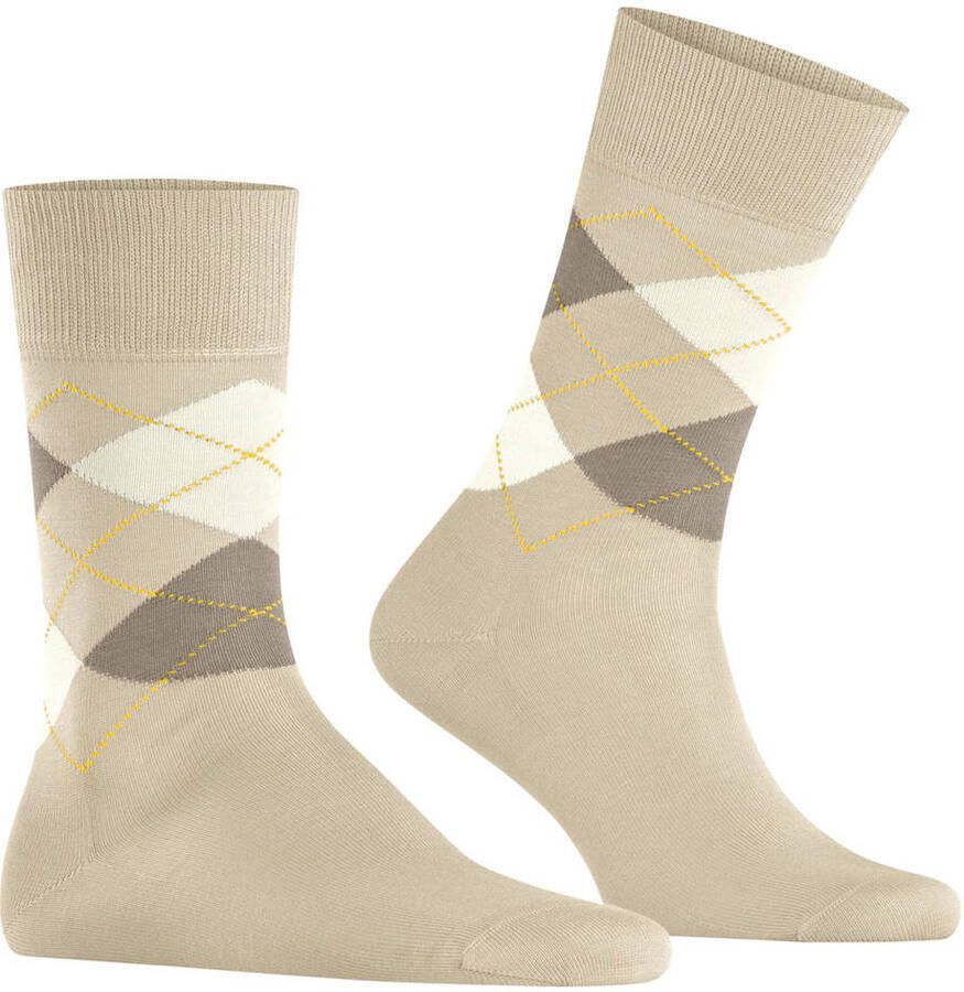 Burlington Socks Manchester Sok Ruit Lichtbeige 4840