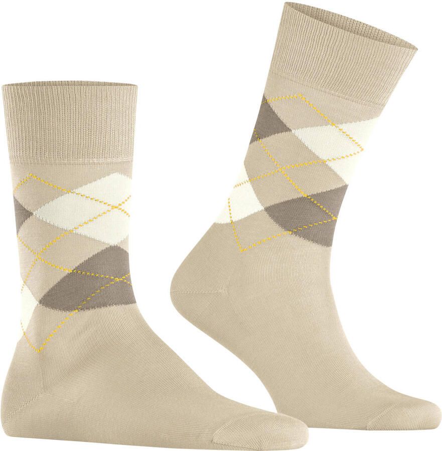 Burlington Socks Manchester Sok Ruit Lichtbeige 4840 - Foto 2