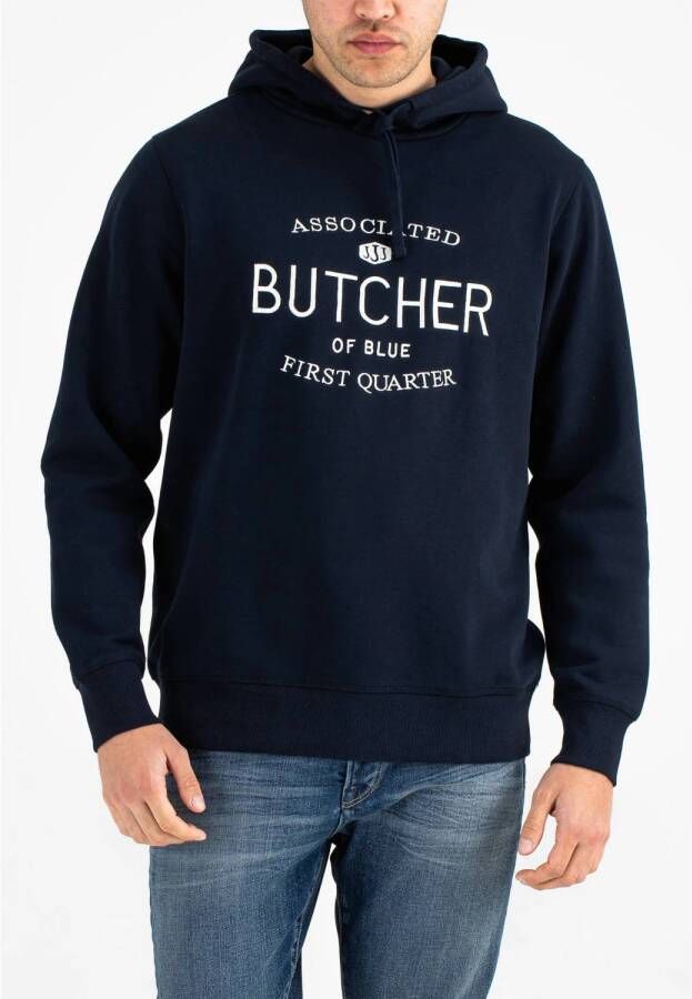 Butcher of Blue hoodie Army Quarter van biologisch katoen alaska blue