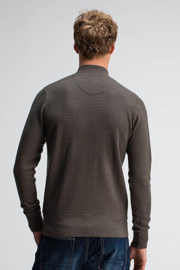 BUTCHER OF BLUE Heren Truien & Vesten Structure Halfzip Olijf - Foto 6