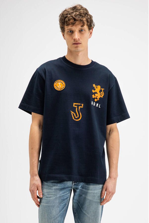 Butcher of Blue oversized T-shirt met backprint donkerblauw