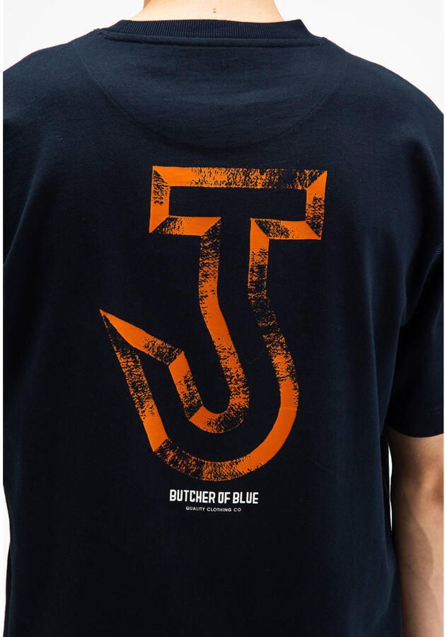 Butcher of Blue oversized T-shirt met backprint donkerblauw - Foto 2