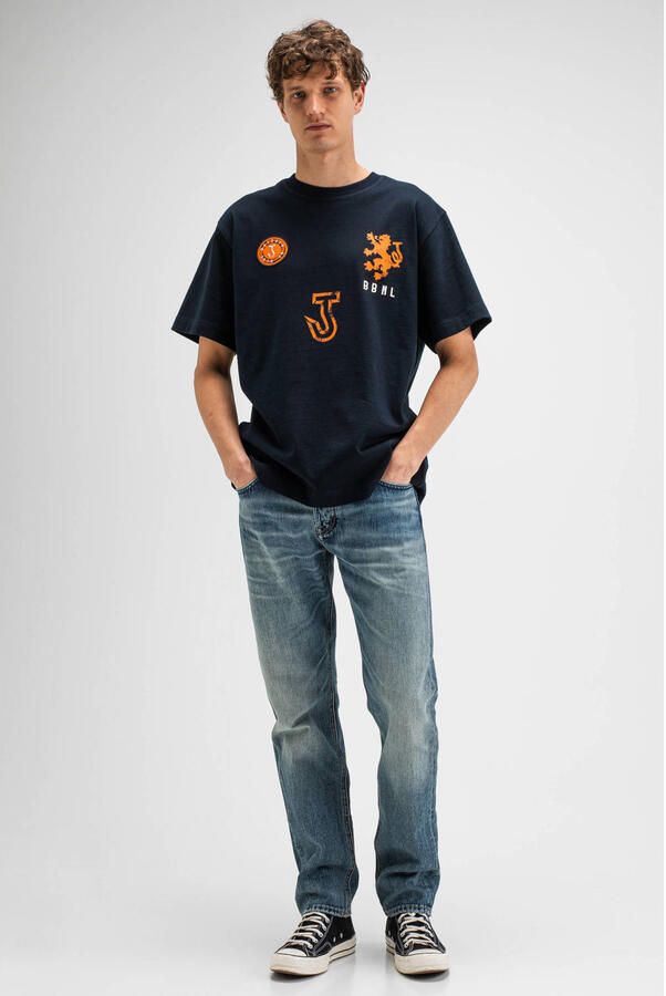 Butcher of Blue oversized T-shirt met backprint donkerblauw - Foto 3