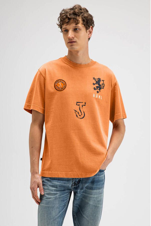 Butcher of Blue oversized T-shirt met backprint oranje
