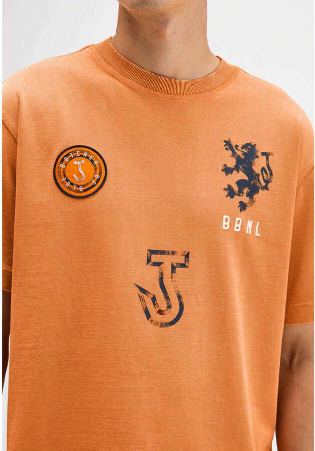 Butcher of Blue oversized T-shirt met backprint oranje - Foto 2