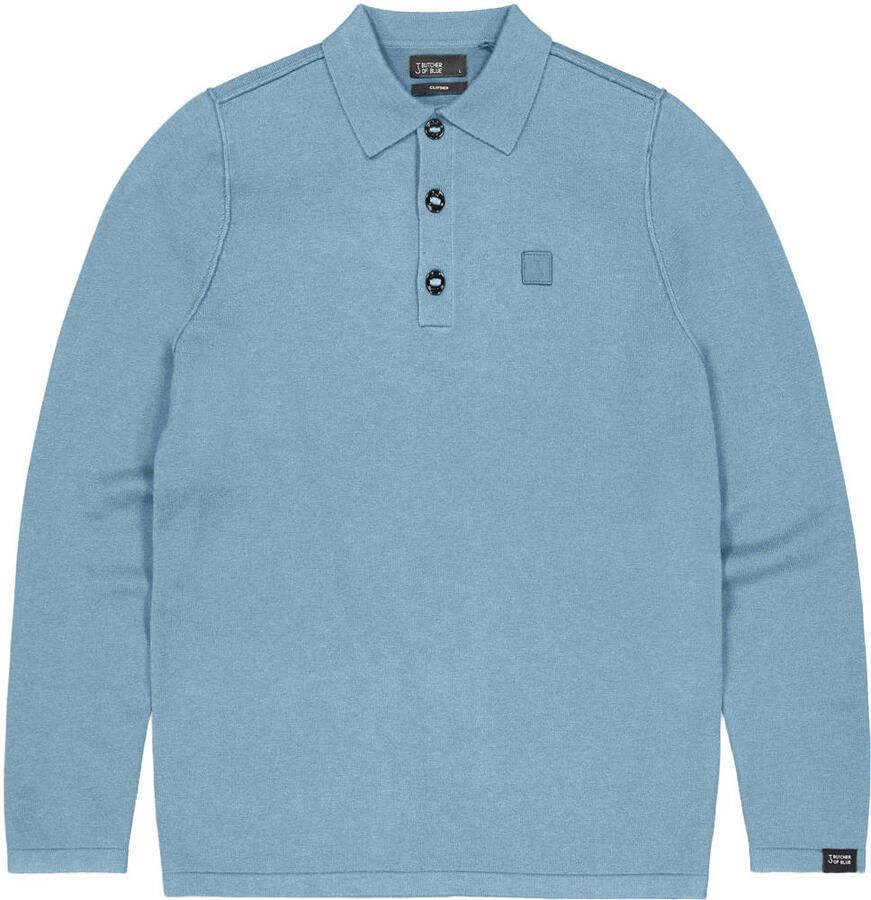 Butcher of Blue regular fit gebreide trui met wol blauw - Foto 1