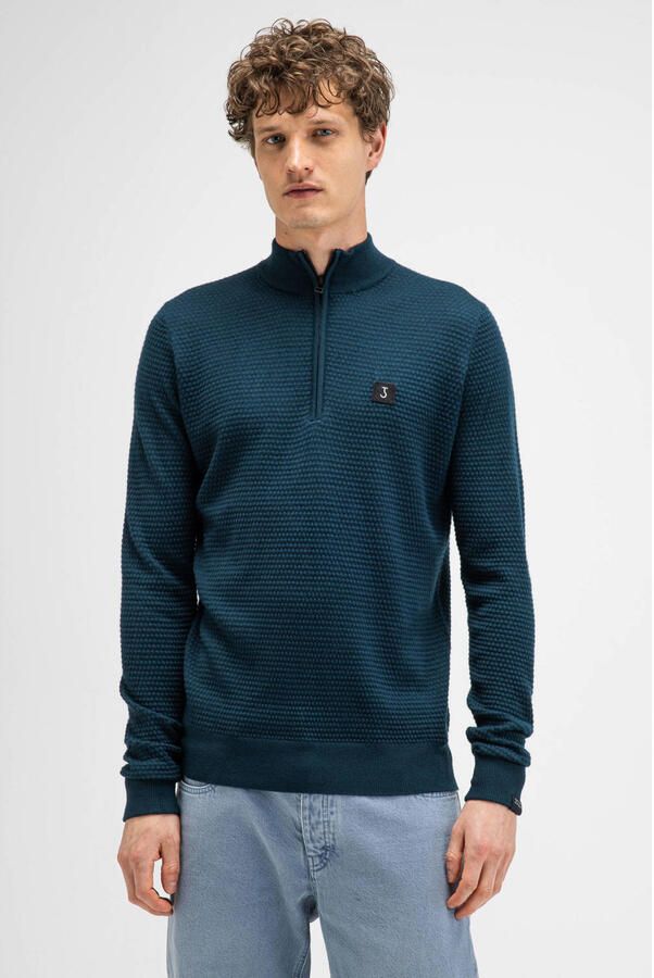 Butcher of Blue regular fit gebreide trui met wol dk. spruce green