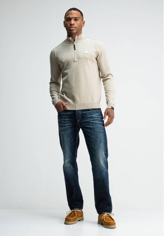 Butcher of Blue regular fit gebreide trui met wol lt. sand - Foto 3