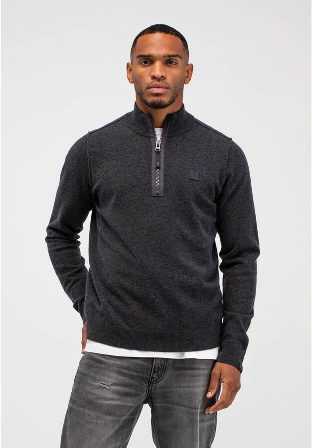 Butcher of Blue regular fit gebreide trui met wol zwart - Foto 1