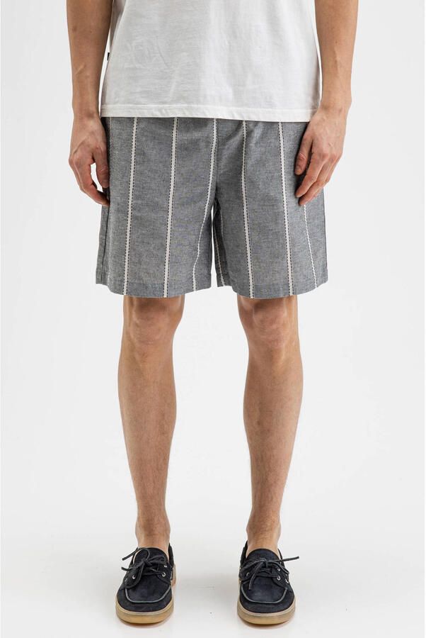 Butcher of Blue regular fit gestreepte casual short alaska blauw