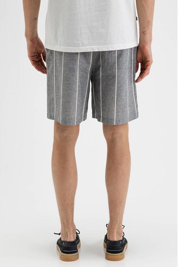 Butcher of Blue regular fit gestreepte casual short alaska blauw - Foto 3