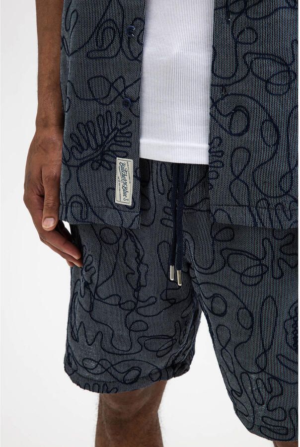 Butcher of Blue regular fit overhemd met borduursels en print grijsblauw - Foto 2