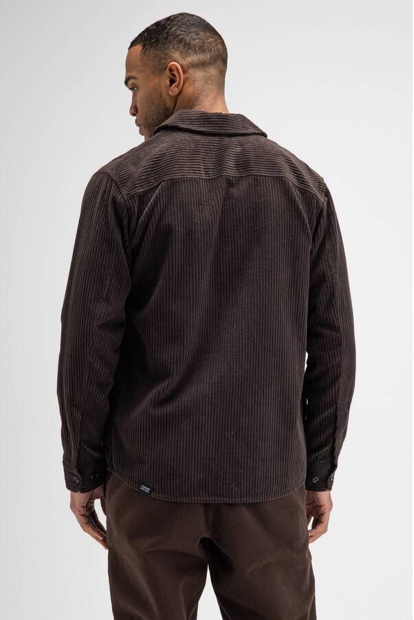 Butcher of Blue regular fit overshirt met corduroy details topaz brown - Foto 3