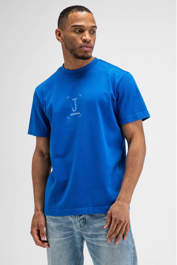 Butcher of Blue regular fit T-shirt met backprint blauw