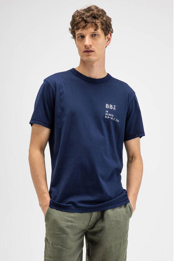 Butcher of Blue regular fit T-shirt met backprint donkerblauw