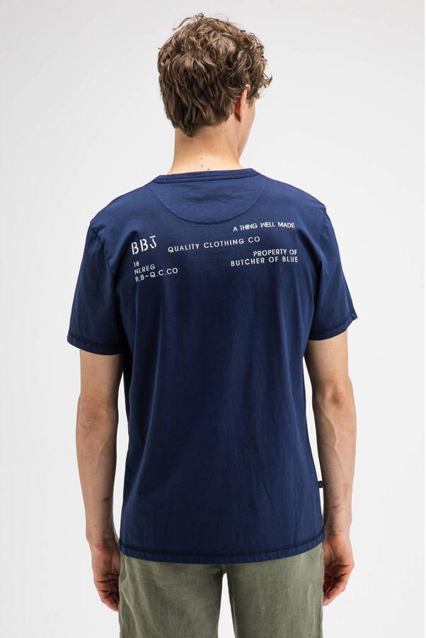 Butcher of Blue regular fit T-shirt met backprint donkerblauw - Foto 3