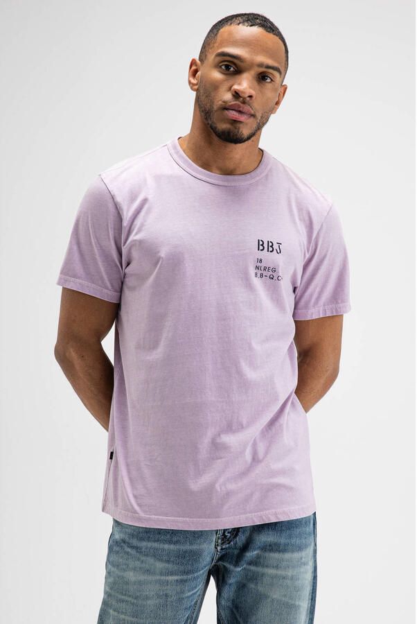 Butcher of Blue regular fit T-shirt met backprint en print lichtpaars