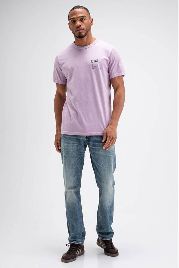 Butcher of Blue regular fit T-shirt met backprint en print lichtpaars - Foto 2