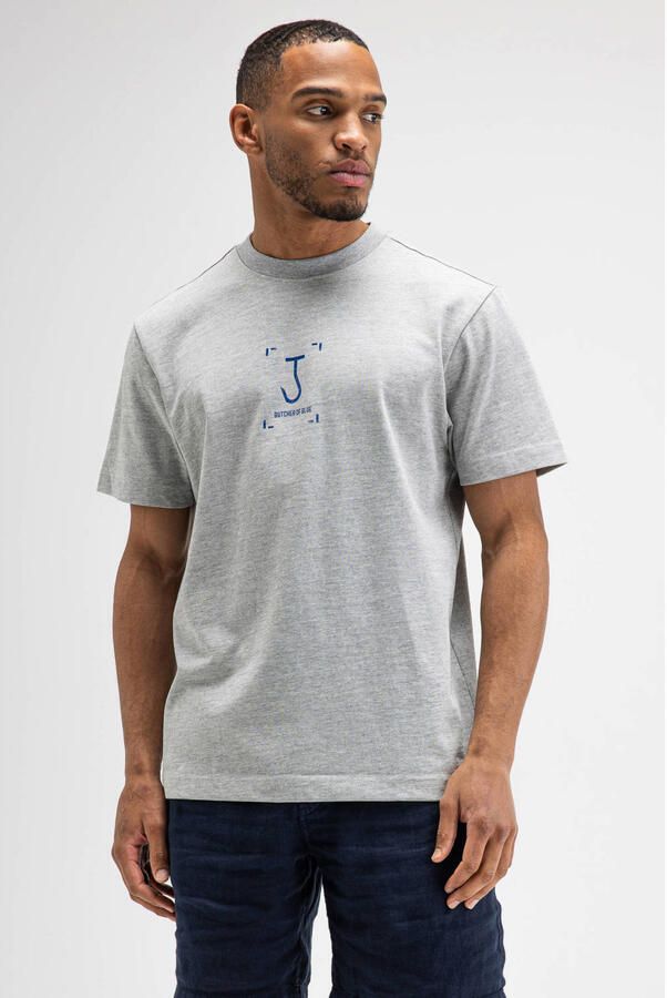 Butcher of Blue regular fit T-shirt met backprint grijs gemêleerd