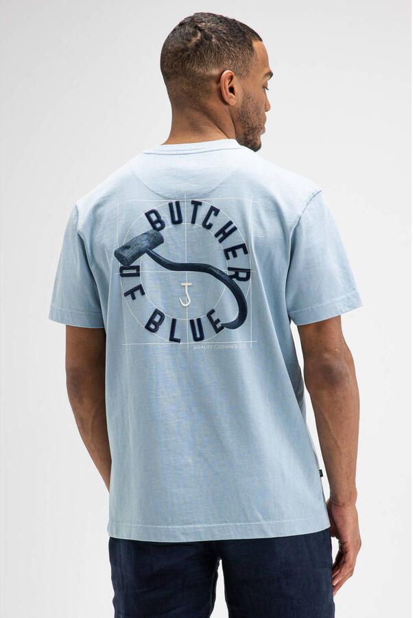 Butcher of Blue regular fit T-shirt met backprint lichtblauw - Foto 2
