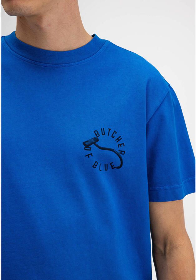 Butcher of Blue regular fit t-shirt met backprint poolblauw - Foto 2
