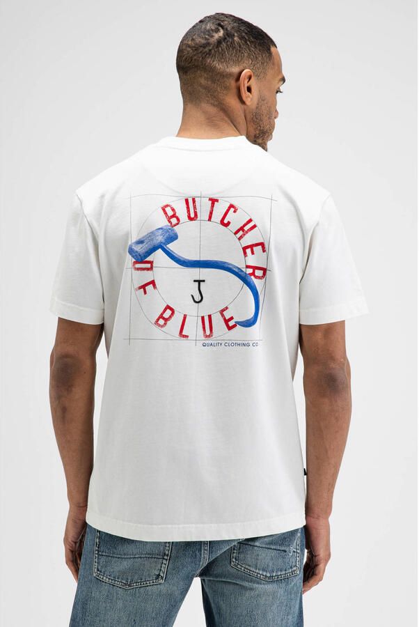 Butcher of Blue regular fit T-shirt met backprint titan wit - Foto 3