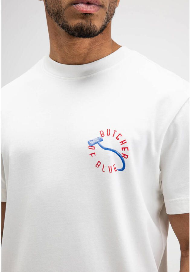 Butcher of Blue regular fit T-shirt met backprint titan wit - Foto 2