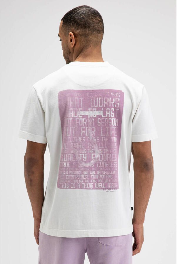Butcher of Blue regular fit T-shirt met backprint wit - Foto 2