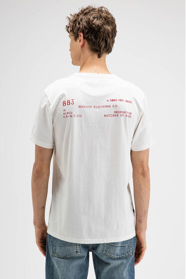 Butcher of Blue regular fit T-shirt met backprint wit - Foto 3
