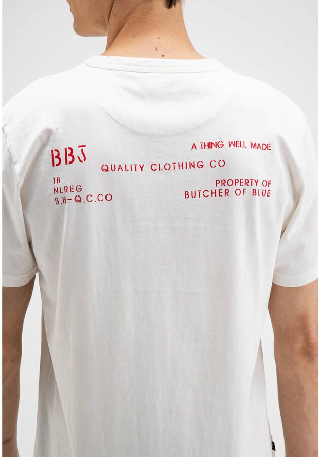 Butcher of Blue regular fit T-shirt met backprint wit - Foto 2