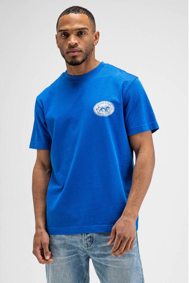 Butcher of Blue regular fit T-shirt met print blauw