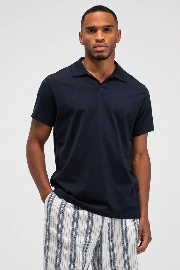 Butcher of Blue regular polo donkerblauw
