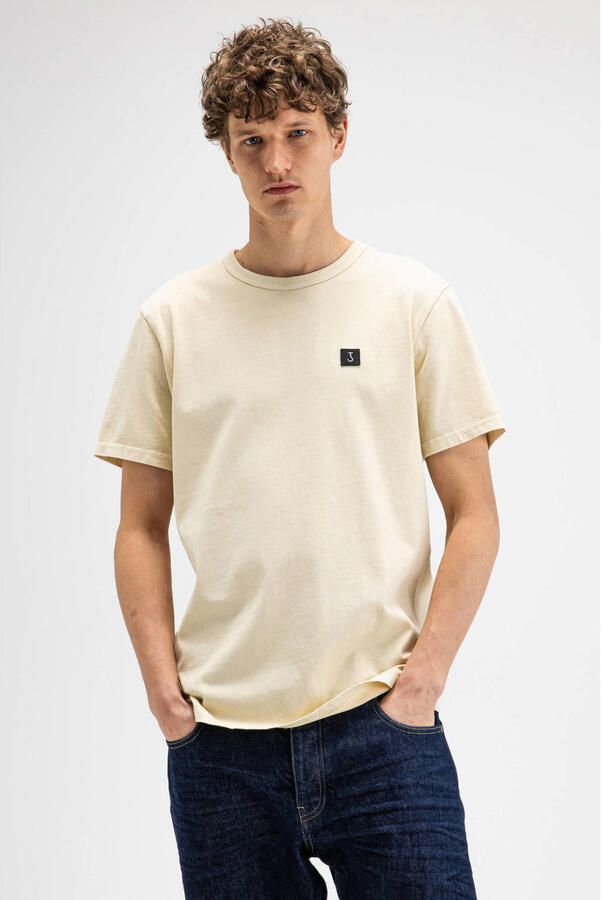 Butcher of Blue regular fit T-shirt Army van biologisch katoen beige grey - Foto 7