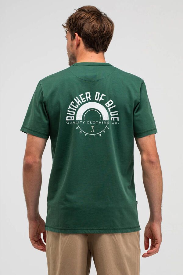 Butcher of Blue regular T-shirt met backprint groen - Foto 2