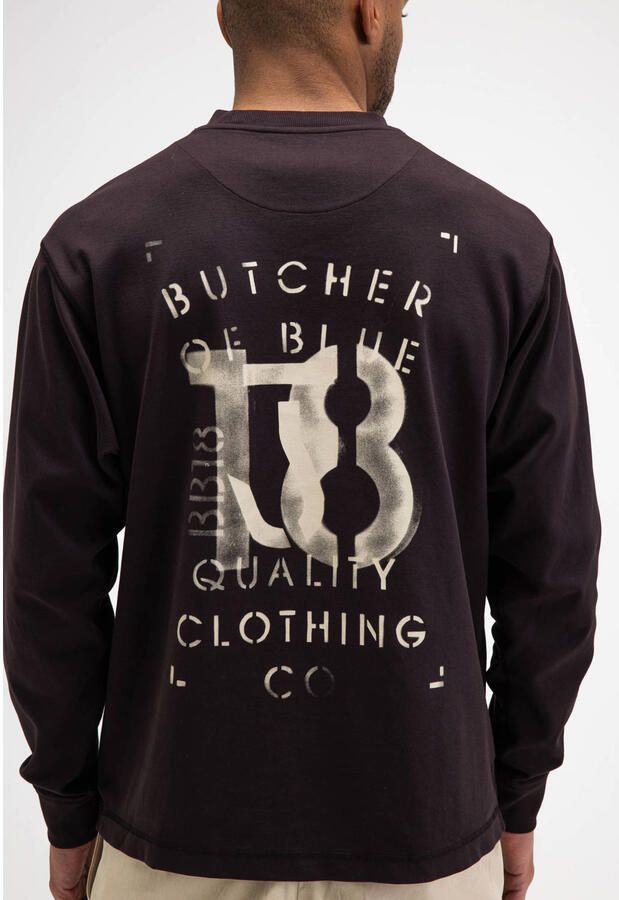 Butcher of Blue relaxed fit longsleeve met backprint en logo topaz bruin - Foto 6