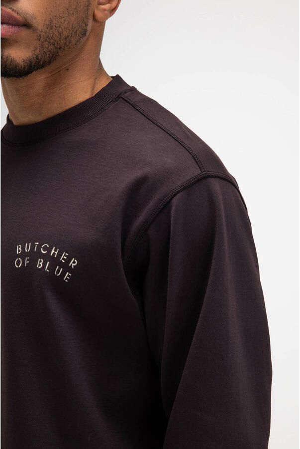 Butcher of Blue relaxed fit longsleeve met backprint en logo topaz bruin - Foto 7