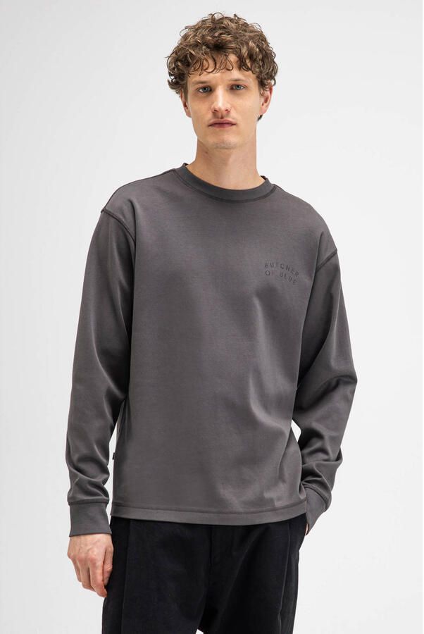 Butcher of Blue relaxed fit longsleeve met backprint grijs