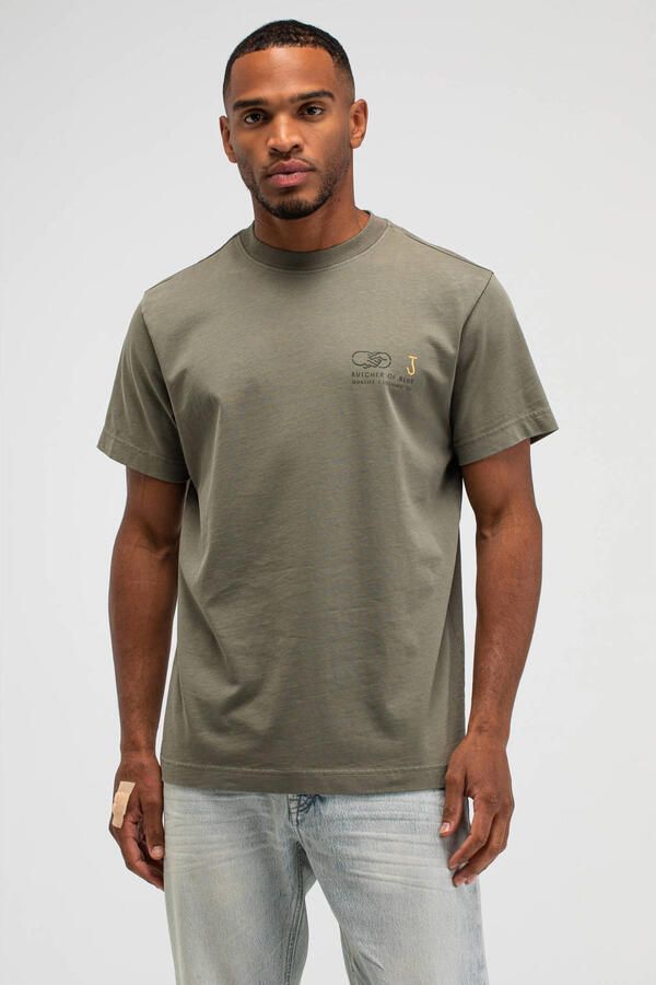 Butcher of Blue relaxed T-shirt met backprint donkergroen