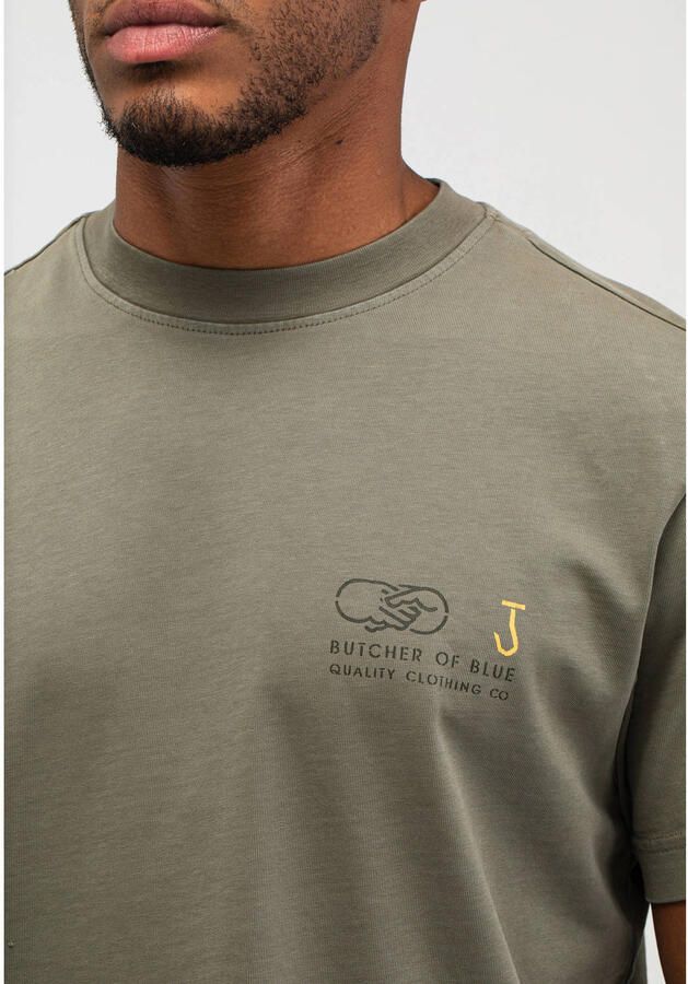 Butcher of Blue relaxed T-shirt met backprint donkergroen - Foto 2