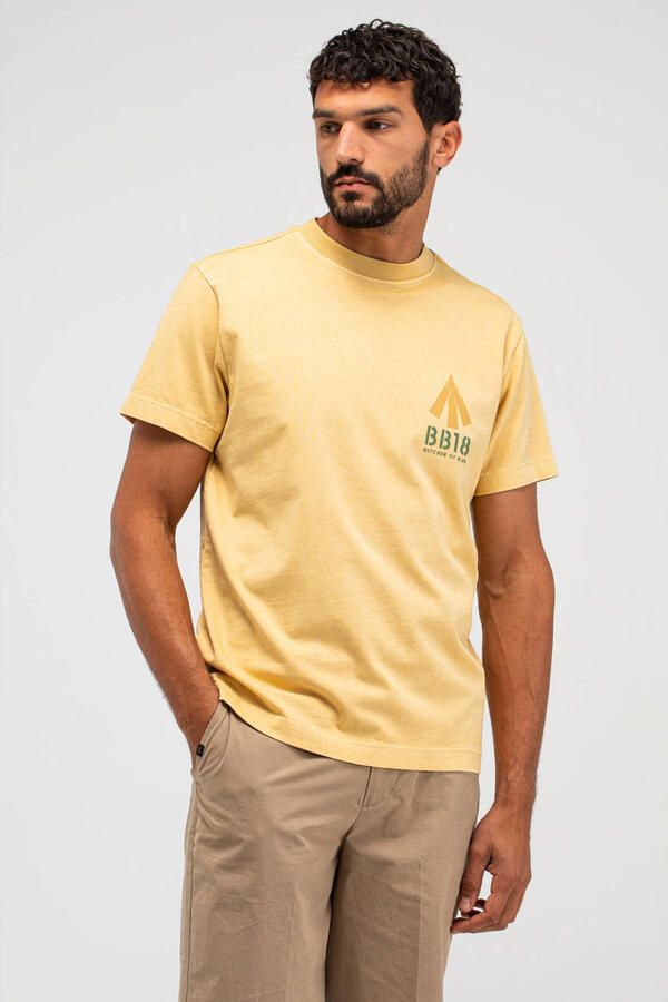 Butcher of Blue relaxed T-shirt met backprint geel