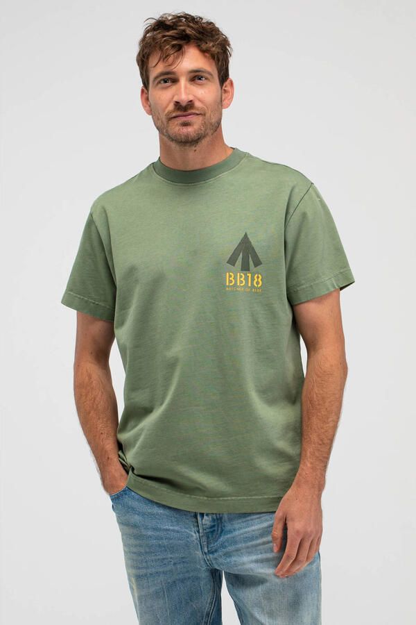 BUTCHER OF BLUE Heren Polo's & T-shirts Army Carlow Loose Tee Khaki - Foto 5
