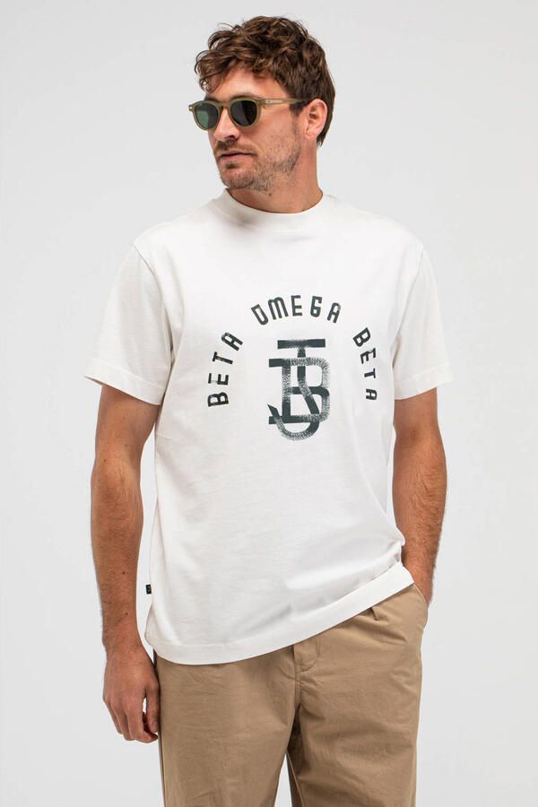 BUTCHER OF BLUE Heren Polo's & T-shirts Army Loose Logo Tee Gebroken Wit - Foto 5
