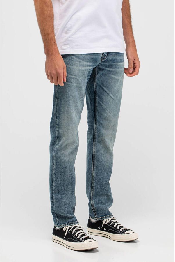 BUTCHER OF BLUE Heren Jeans Stockton Straight Redding Med Blauw - Foto 5