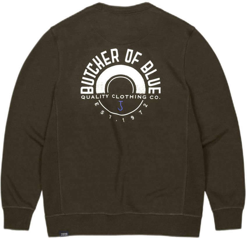 BUTCHER OF BLUE Heren Truien & Vesten Army Circle Crew Donkergroen - Foto 5